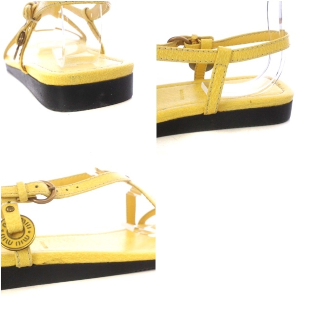 miumiu(ミュウミュウ)のミュウミュウ miumiu サンダル フラット ストラップ レザー 36 黄色 レディースの靴/シューズ(サンダル)の商品写真