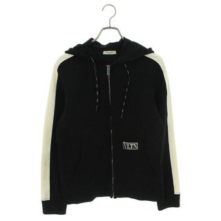 美品ヴァレンティノ VLTN ロゴ ジップアップ パーカー黒 S