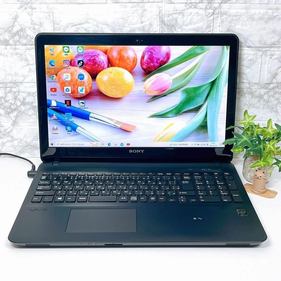 SONY - 人気✨初心者すぐ使える設定済オフィスカメラ付✨薄型黒VAIO