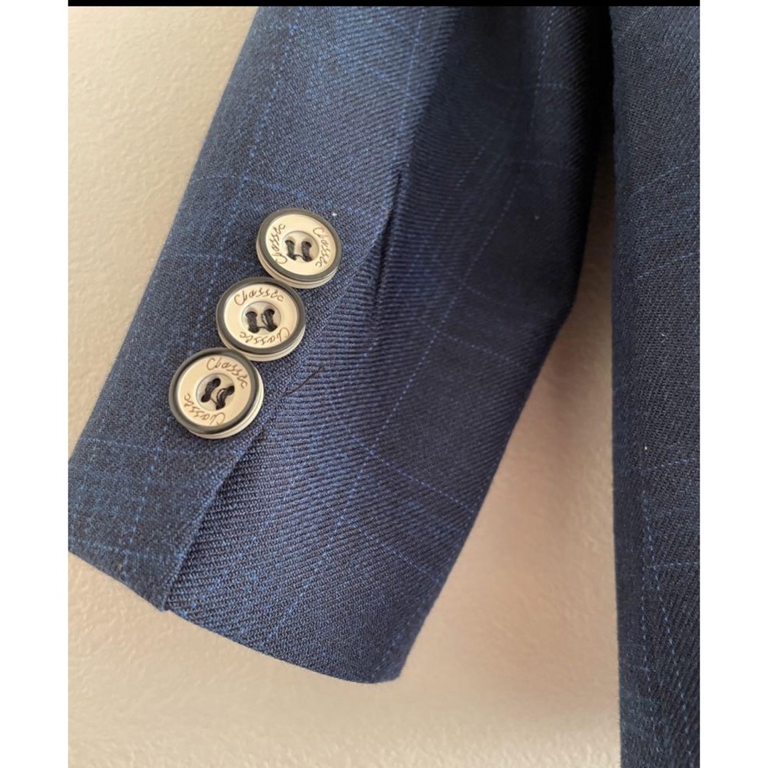 紺色 スーツ 110cm 美品 キッズ/ベビー/マタニティのキッズ服男の子用(90cm~)(ドレス/フォーマル)の商品写真