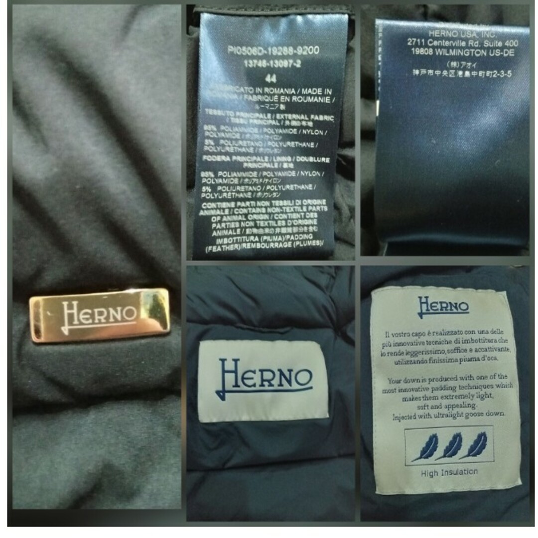 HERNO - 最終。44。ヘルノ ダウン 羽マーク3つの通販 by ※プロフ HERNO - 最終。44。ヘルノ ダウン 羽マーク3つの通販 by ※プロフ