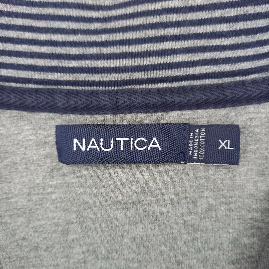 NAUTICA(ノーティカ)のノーティカ　ハーフジップ　スウェットプルオーバー　トレーナー　刺繍　グレー　XL メンズのトップス(スウェット)の商品写真
