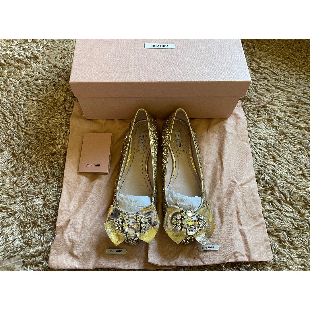 MIU MIU ミュウミュウ☆バレエシューズ　ストーン　新品