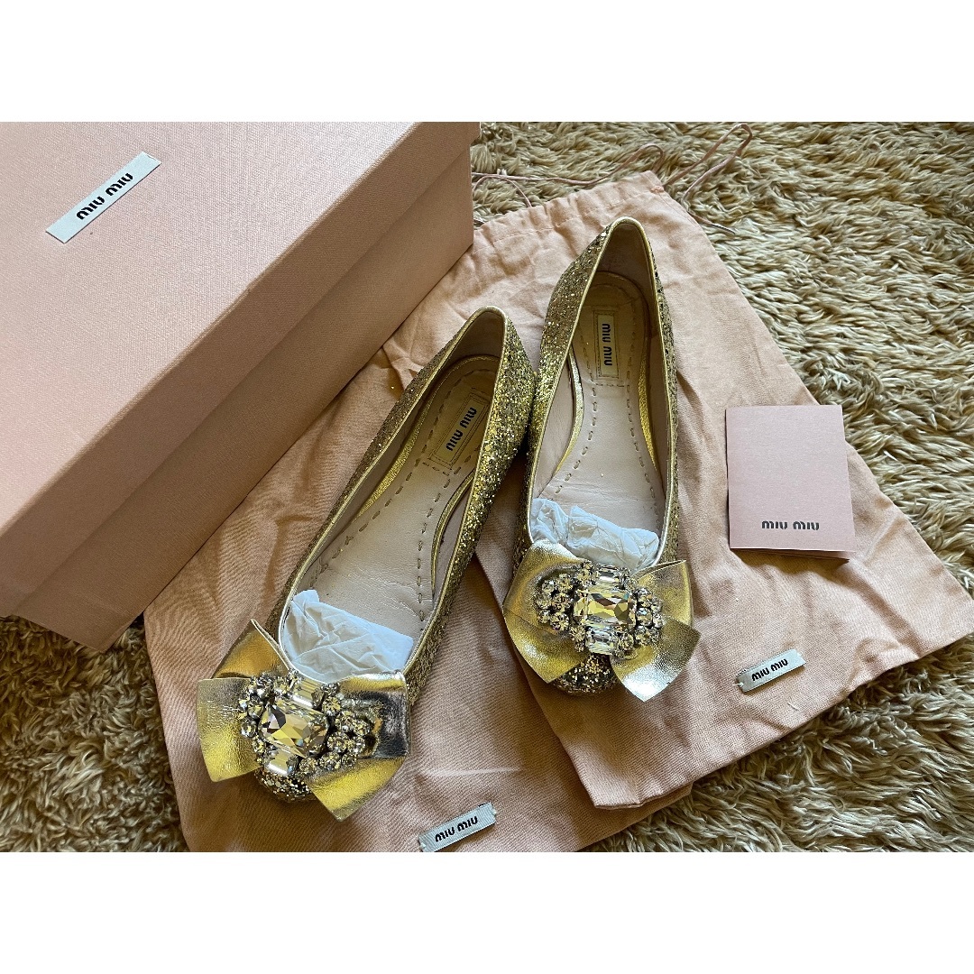 MIU MIU ミュウミュウ☆バレエシューズ　ストーン　新品