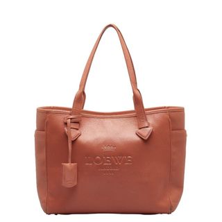 値下げ　ロエベ　トートバッグ　縦長　ベージュ　LOEWE　アナグラム　本革