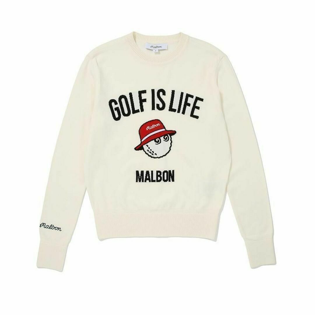 マルボン ゴルフ カットソー セーター malbon 刺繡 【新品&S～L】S  Lブラック