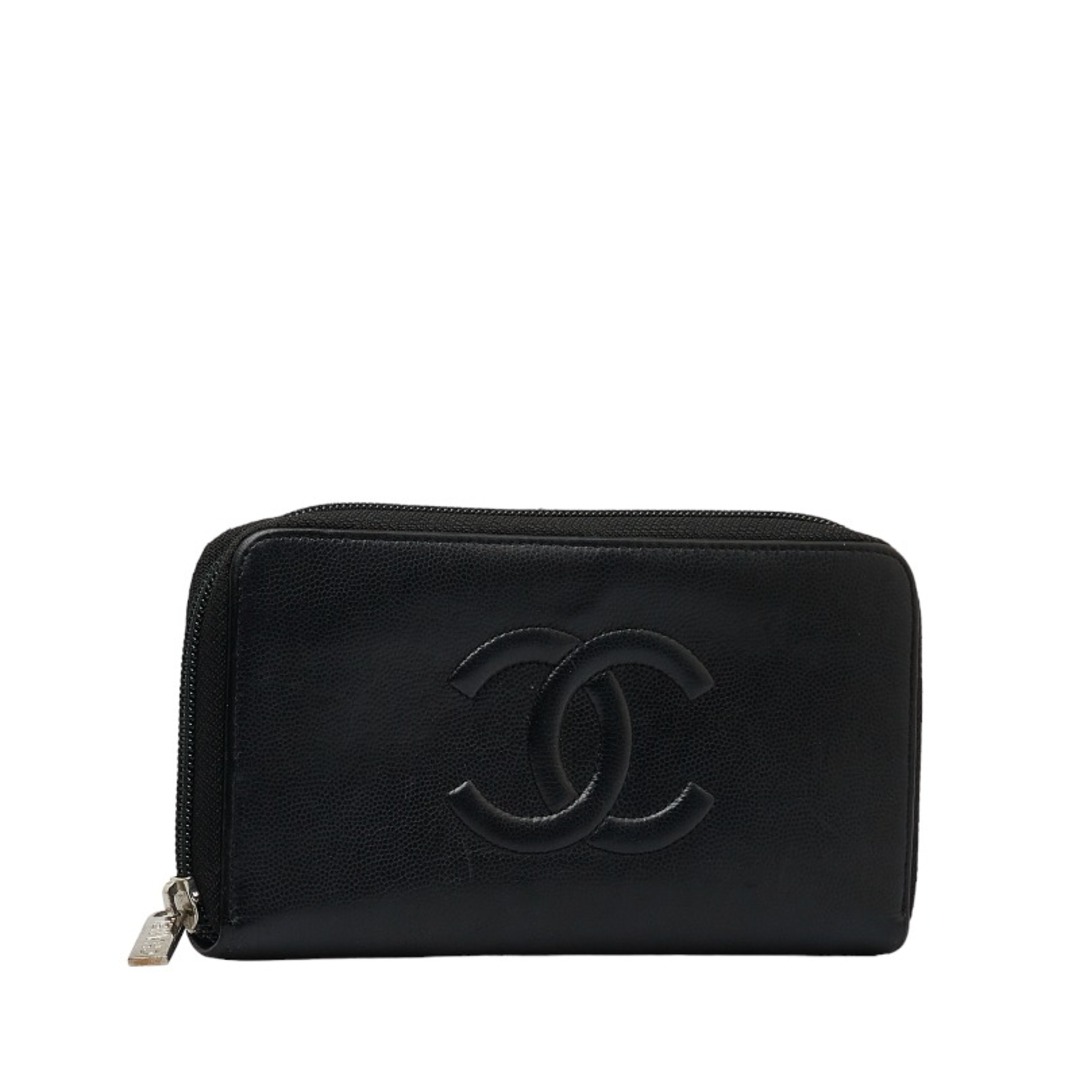 CHANEL - シャネル ココマーク ラウンドファスナー 長財布 キャビア