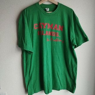 デルタ(DELTA)の【古着】デルタ　Tシャツ　緑　メンズ　XLサイズ　CAYMAN ISLAND(Tシャツ/カットソー(半袖/袖なし))