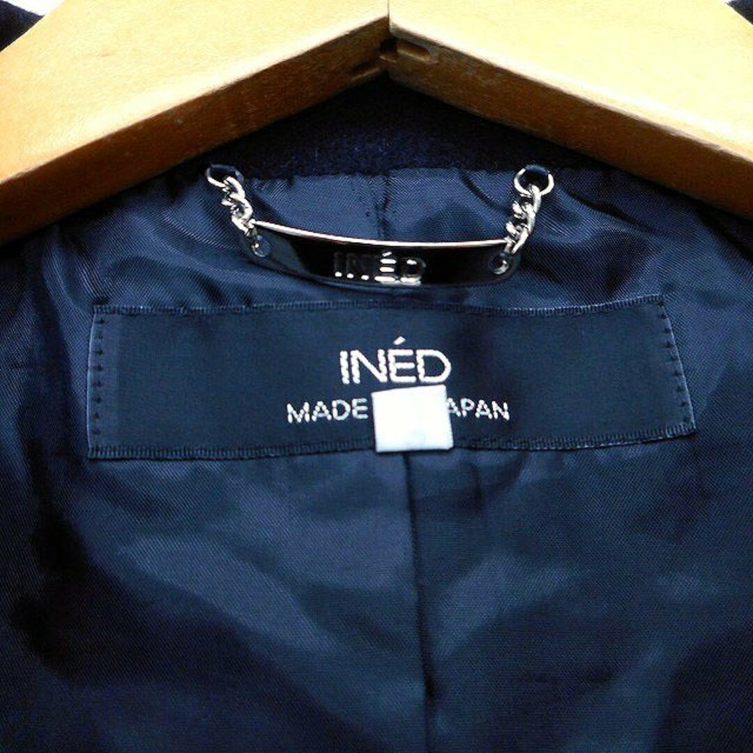 イネド INED【M】ライナー付 ハーフ コート ジャケット ステンカラー