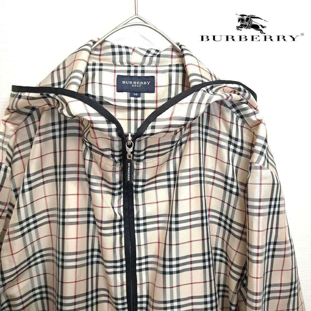 で送料無料 【美品】BURBERRY GOLF ノバチェック ナイロンジャケット M