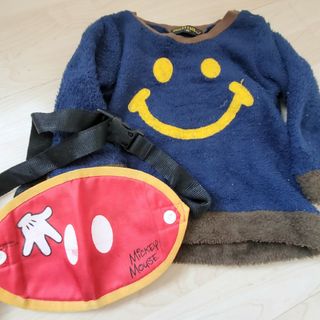 ディズニー(Disney)の【KATOJI】チェアベルトミッキー&【SMILEYFACE】長袖トレーナー90(Tシャツ/カットソー)