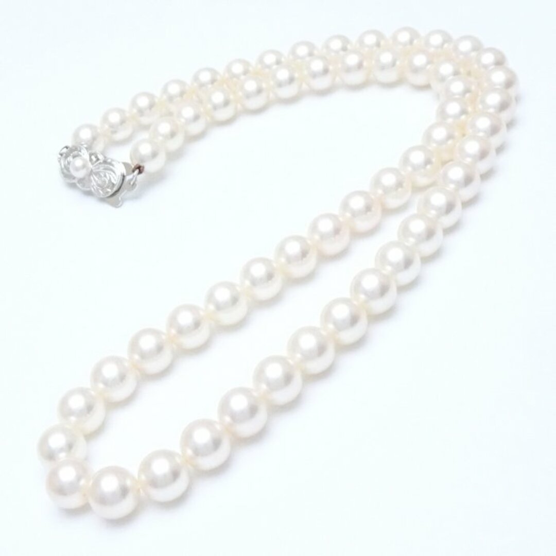 MIKIMOTO ミキモト パール ネックレス & イヤリング 2点セット 真珠7～7.5ミリ K18WG  ホワイトゴールド/290773【中古】【BJ】