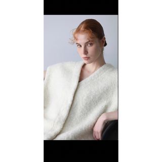 ella shaggy boa knit gilet (ivory)(ベスト/ジレ)