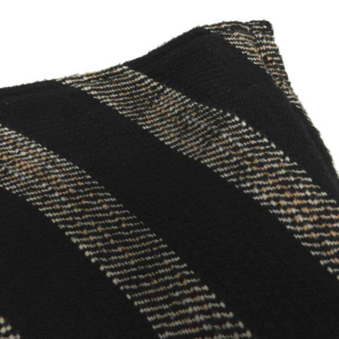Plantation(プランテーション)のプランテーション スカート 変形 ミモレ リネン混 ストライプ 黒 ベージュ M レディースのスカート(ロングスカート)の商品写真