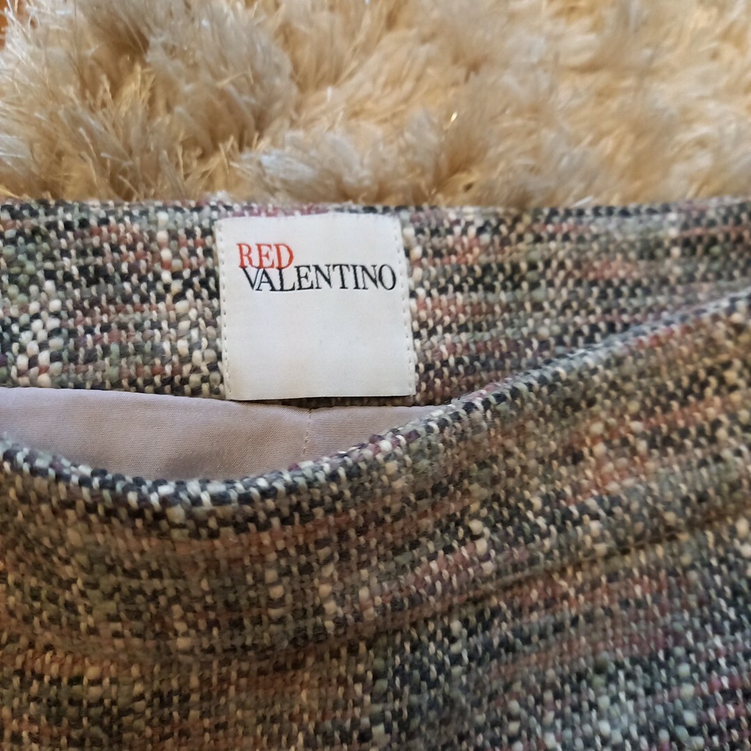 RED VALENTINO(レッドヴァレンティノ)の【激レア・未使用級】レッドヴァレンティノ　ピンク✕グレー色　ツィードスカート　M レディースのスカート(ひざ丈スカート)の商品写真