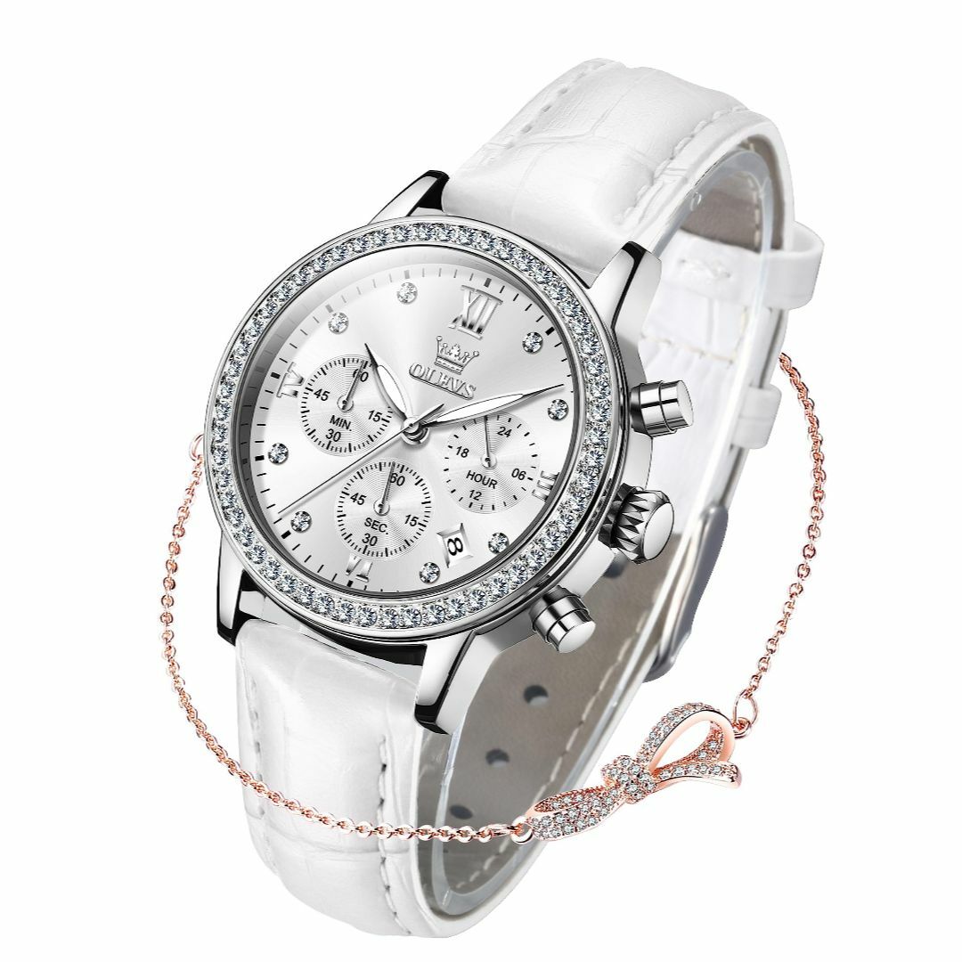 腕時計OLEVS 腕時計 レディース 人気 革ベルト うで時計 クォーツ 綺麗 ブレス