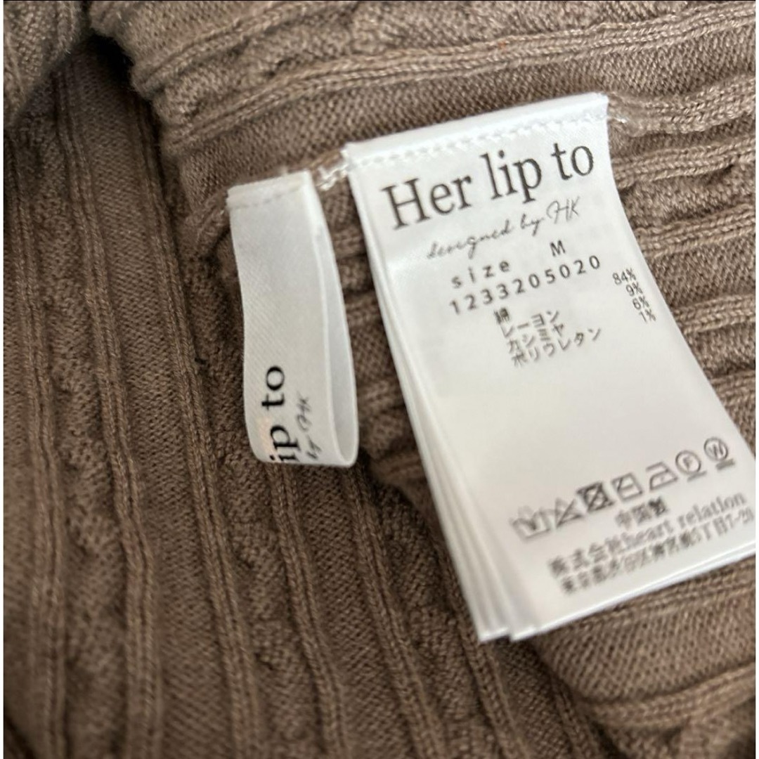 Her lip to(ハーリップトゥ)のHerlipto Puff Sleeve Cable Knit Dress レディースのワンピース(ひざ丈ワンピース)の商品写真