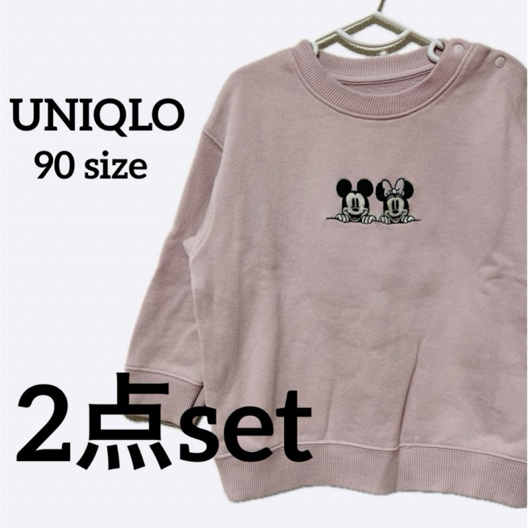 UNIQLO(ユニクロ)のユニクロ 90 ディズニー ミッキー ミニー トップス トレーナー 保育園 キッズ/ベビー/マタニティのキッズ服女の子用(90cm~)(Tシャツ/カットソー)の商品写真