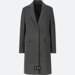 ユニクロ(UNIQLO)のタグ付き新品　ウールカシミア　チェスターコート　Dark gray(チェスターコート)