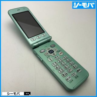 フジツウ(富士通)の1138 ガラケー らくらくホン F-02J 極美品 ドコモ グリーン(携帯電話本体)