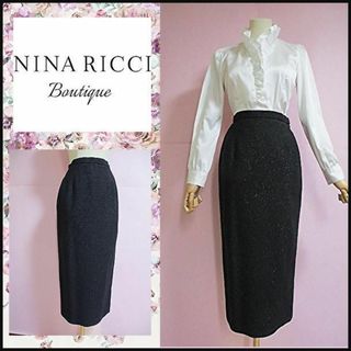 ニナリッチ(NINA RICCI)の【ニナリッチ】ロングスカート　黒　ラメ　イタリア製生地　上質　発表会　結婚式(ロングスカート)