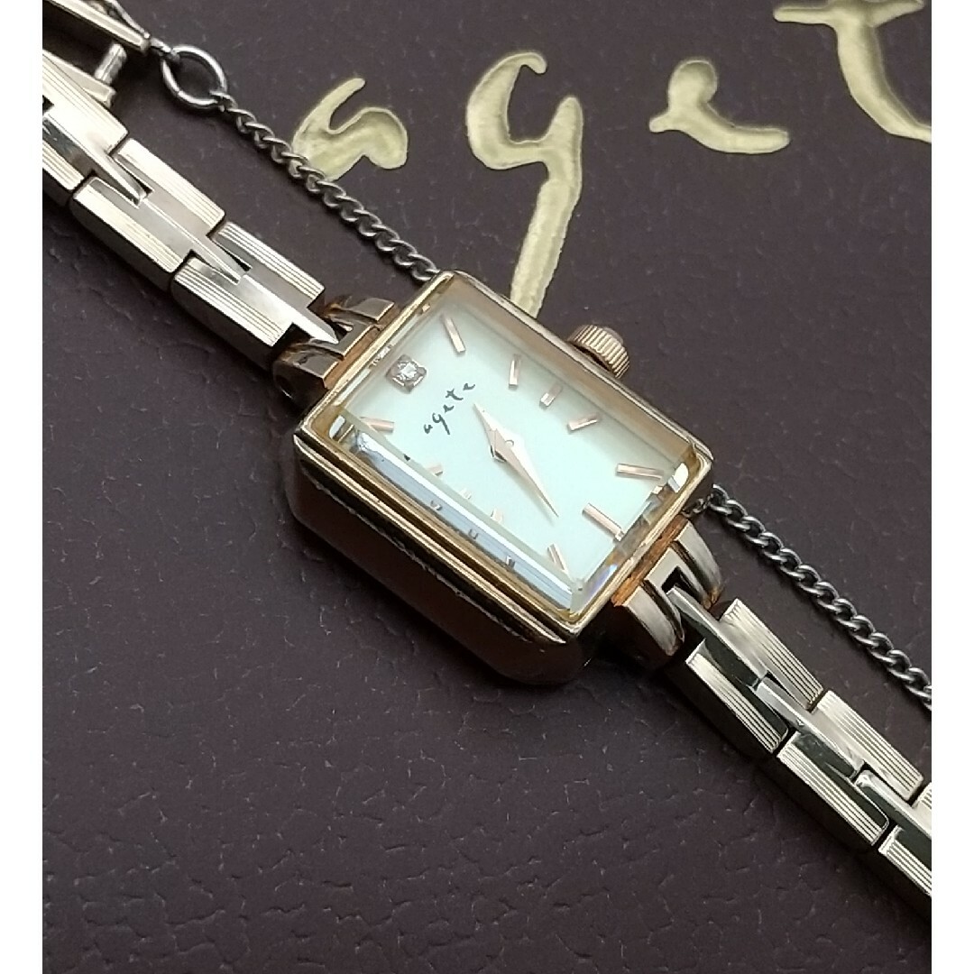 agete アガット 腕時計 美品 2Pダイヤモンド レディースブレスクォーツ | フリマアプリ ラクマ
