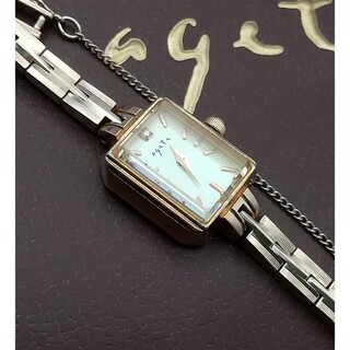 アガット(agete)のagete アガット 腕時計 美品 2Pダイヤモンド レディースブレスクォーツ(腕時計)