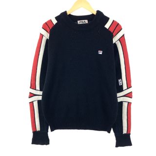 フィラ(FILA)の古着 90年代 フィラ FILA 総柄 ウールニットセーター メンズL ヴィンテージ /eaa394944(ニット/セーター)