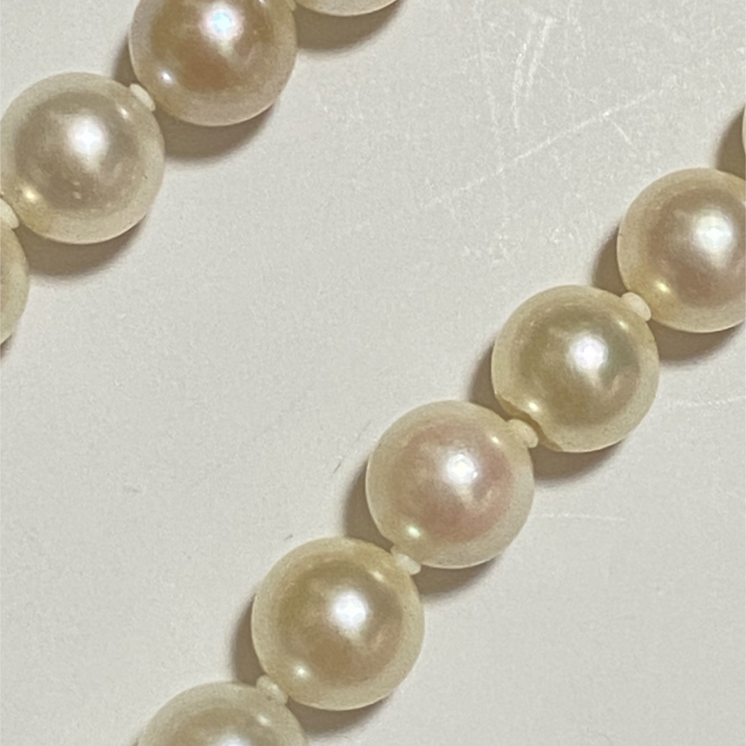 オールノット仕上げ、パールネックレスアコヤ本真珠 留金SILVER レディースのアクセサリー(ネックレス)の商品写真