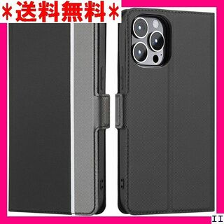 SN5 iPhone 14 pro ケース 手帳型 薄型 + ブラック 170(モバイルケース/カバー)