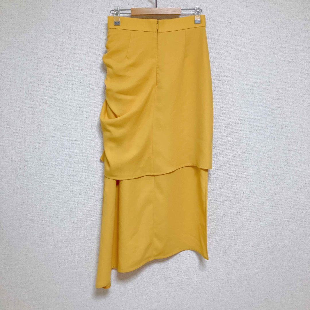 【完売品】ELIN  エリン　レイヤードドロースカート　イエロー　38サイズ335スカート丈
