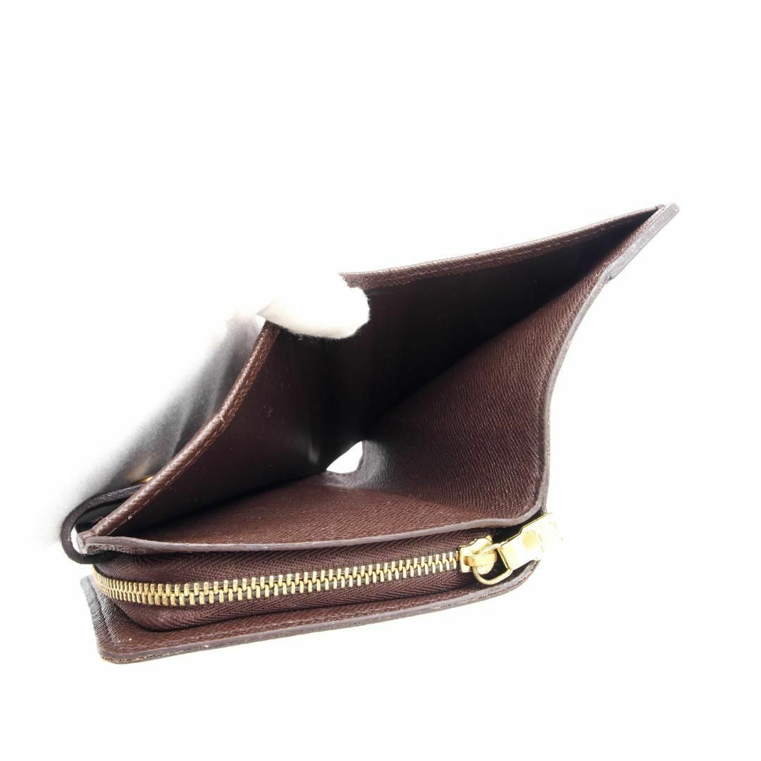 極美品✨ ルイヴィトン ダミエ コンパクトジップ 二つ折り財布 ブラウン