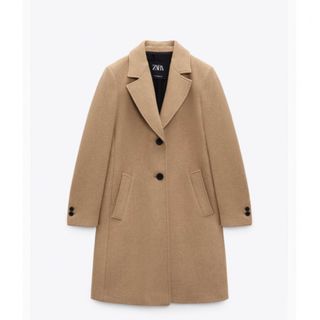 【人気品】ZARA ダブルブレスト　コート　ブラウン　M〜L相当　ゆるだぼ