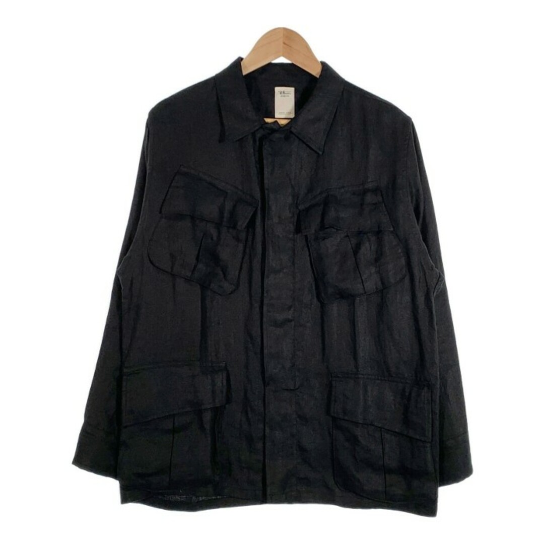 メンズRon Herman ロンハーマン 20SS SPENCE BRYSON リネン ミリタリージャケット ブラック 3120400055 Size M