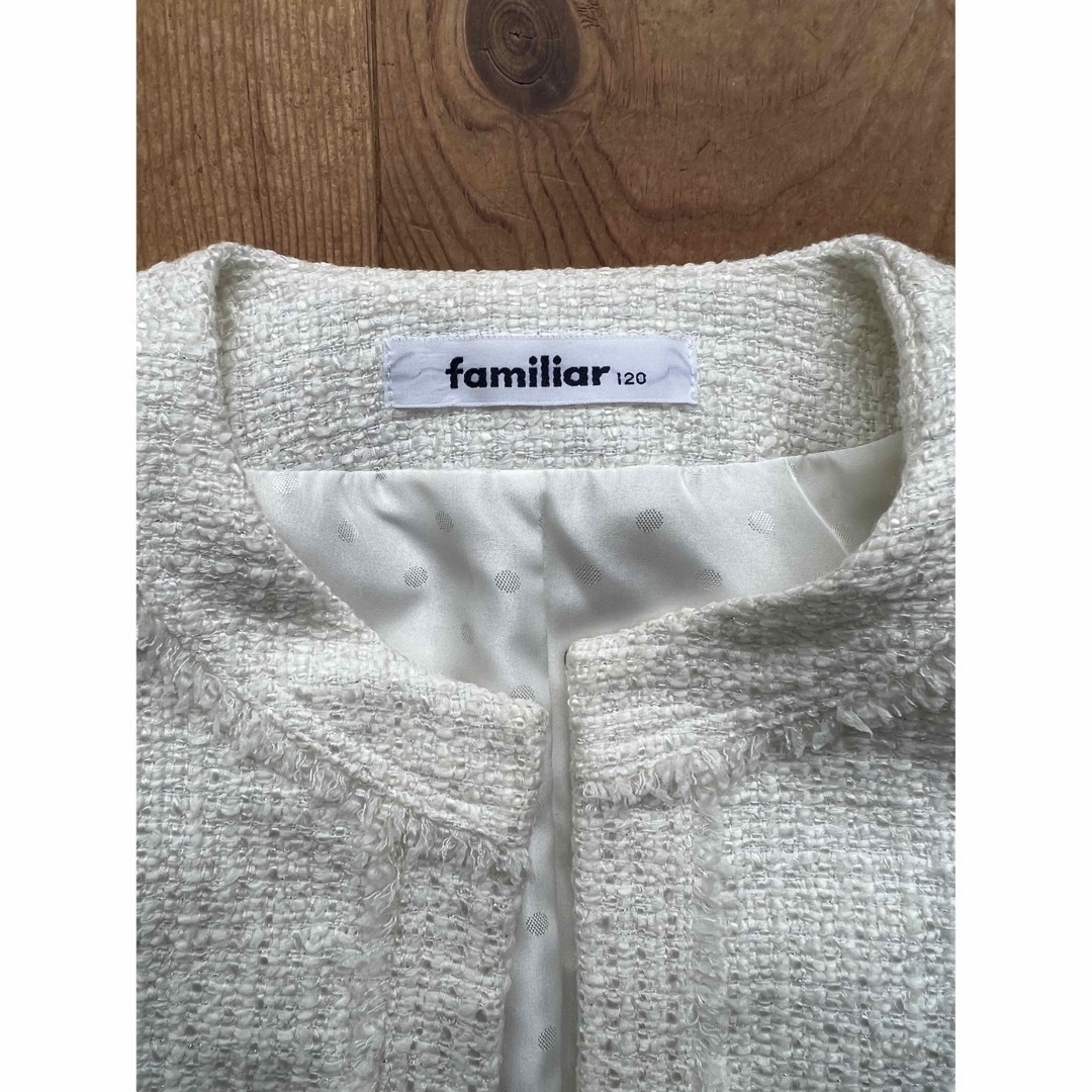 familiar(ファミリア)のまーちゃんりお様専用⭐️familiar ファミリア ジャケット 入学式 120 キッズ/ベビー/マタニティのキッズ服女の子用(90cm~)(ドレス/フォーマル)の商品写真