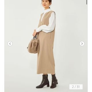 美品✨アローズ　定価2.8万　ストライプ　スキッパー　ロングシャツワンピース