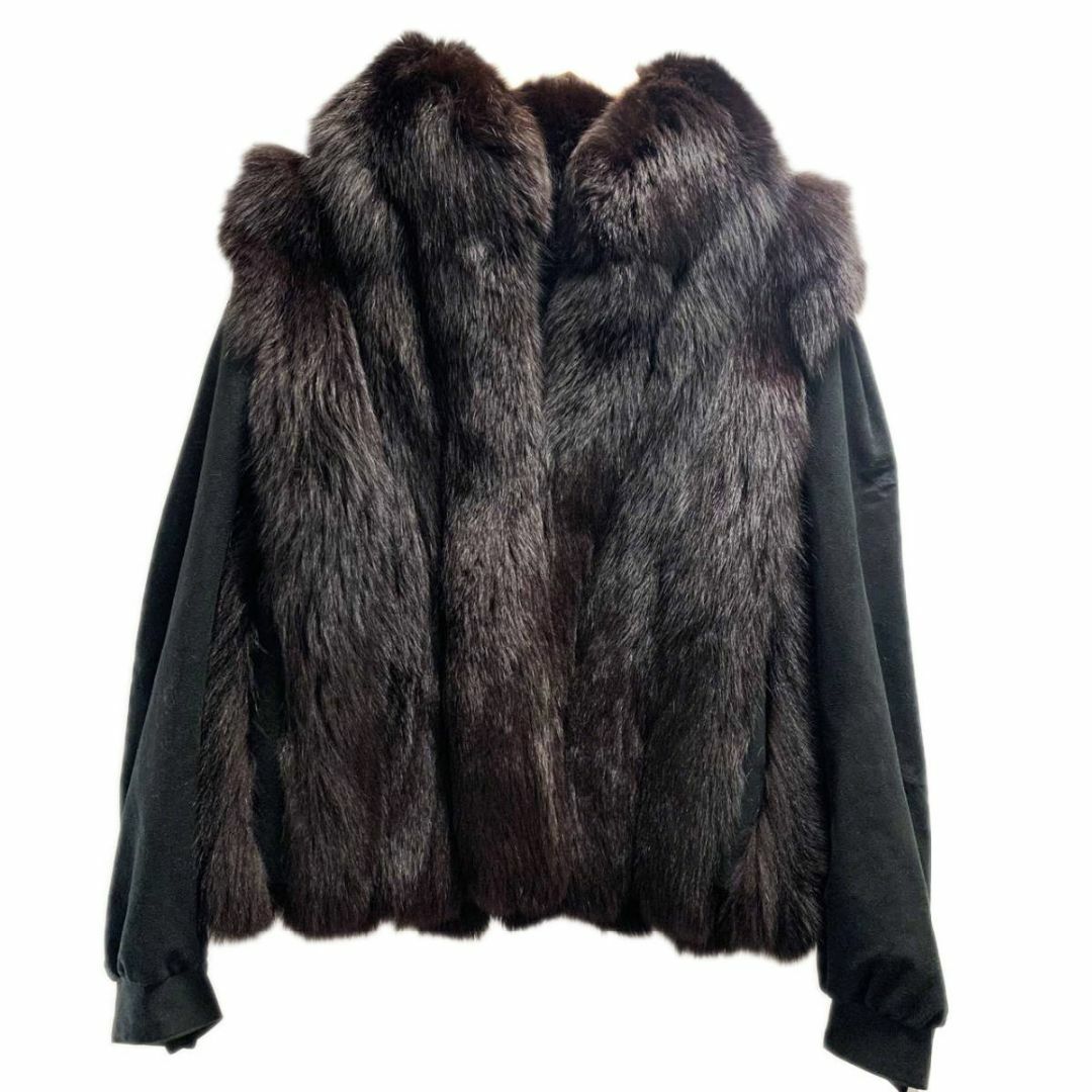 美品　フォックスファー　コート　ベスト　2way　狐皮 fox　ボリュームあり爬虫類バッグ屋の毛皮コート