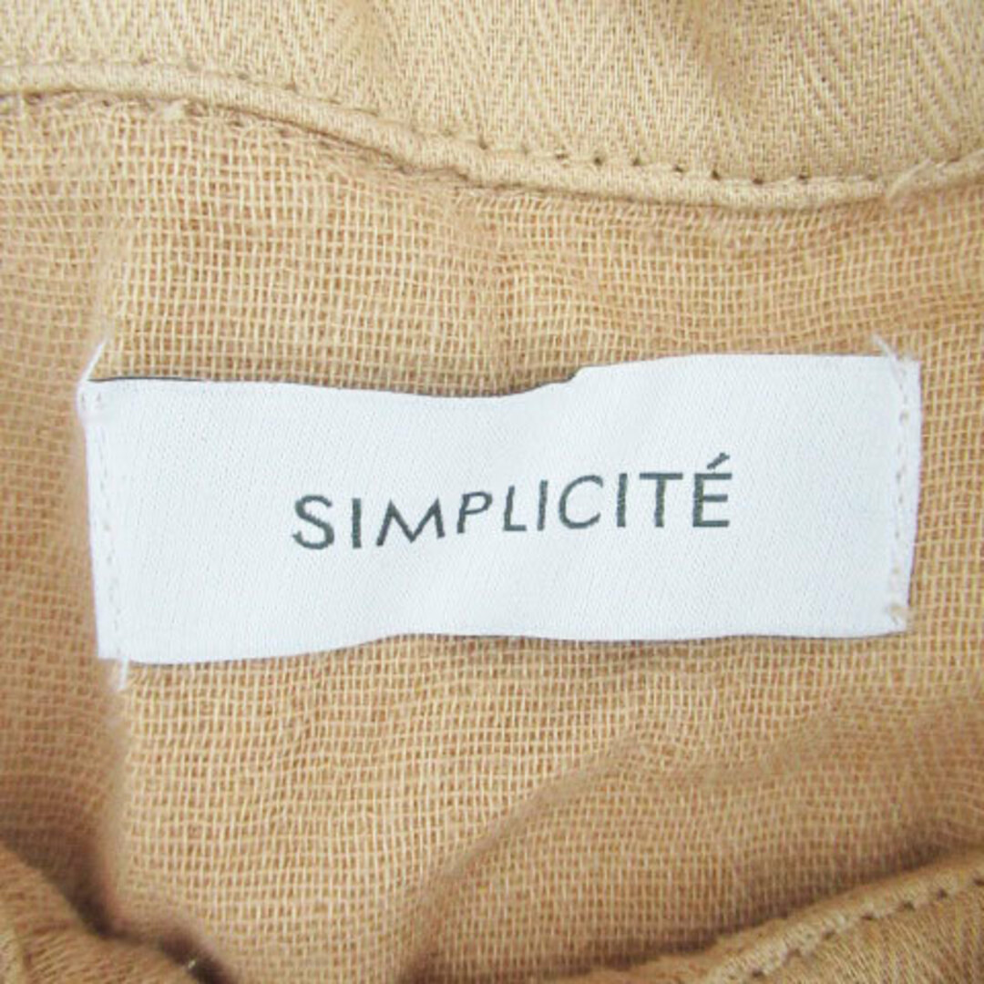Simplicite(シンプリシテェ)のシンプリシテェ カジュアルシャツ ハーフジップ 長袖 ロング丈 茶色 レディースのトップス(シャツ/ブラウス(長袖/七分))の商品写真