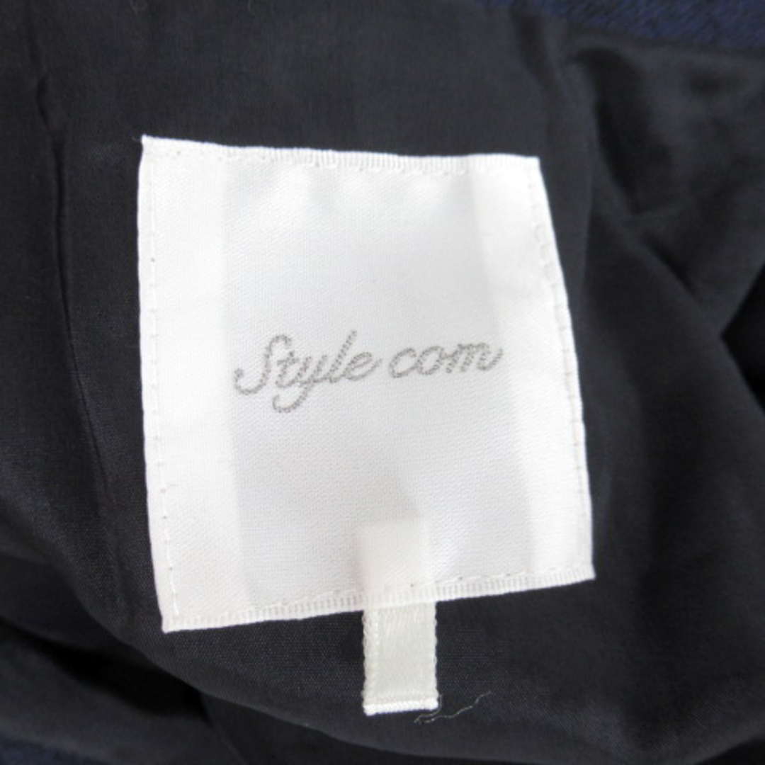 Style com(スタイルコム)のスタイルコム ワンピース ひざ丈 七分袖 スキッパーカラー ウール 9 紺 レディースのワンピース(ひざ丈ワンピース)の商品写真