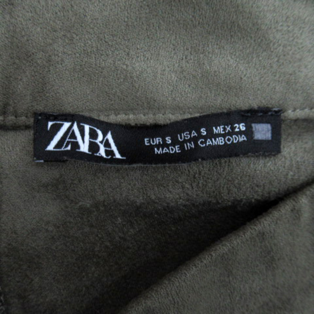 ZARA(ザラ)のザラ ZARA フレアスカート ロング丈 無地 スエード調 S カーキ レディースのスカート(ロングスカート)の商品写真