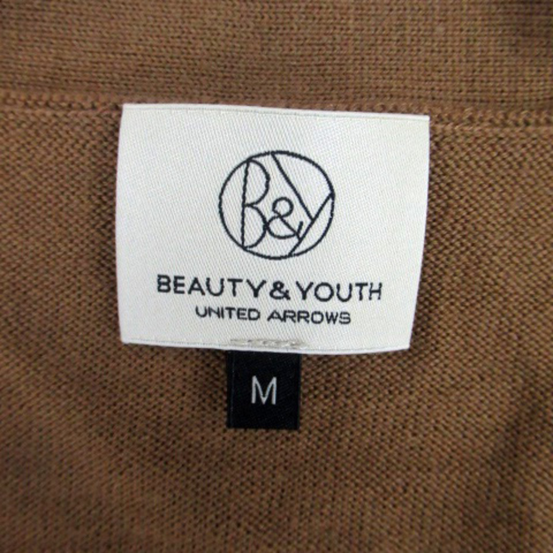 BEAUTY&YOUTH UNITED ARROWS(ビューティアンドユースユナイテッドアローズ)のB&Y ユナイテッドアローズ ニットカーディガン Vネック ウール M 茶色 メンズのトップス(カーディガン)の商品写真