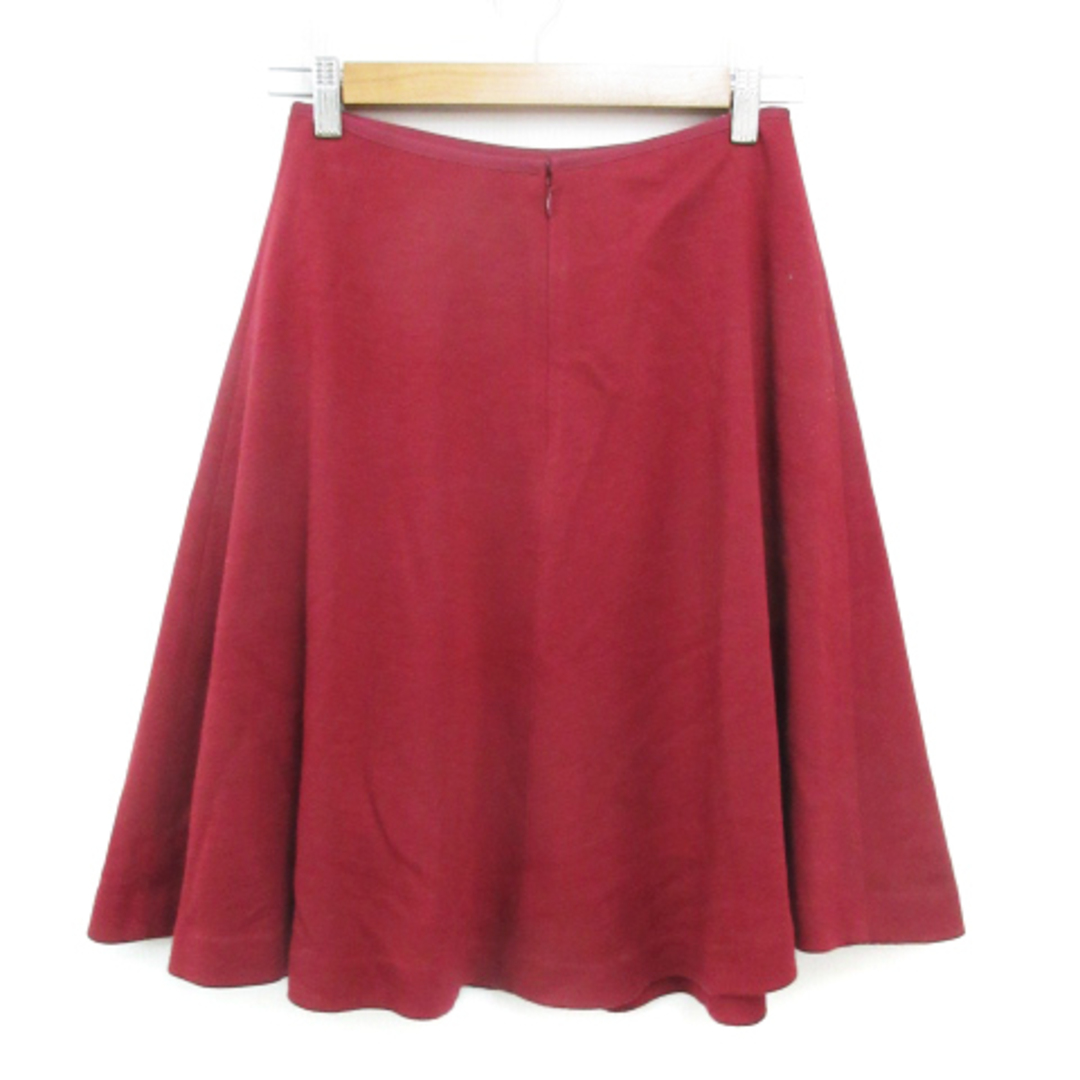 mimi&roger(ミミアンドロジャー)のミミ&ロジャー フレアスカート ひざ丈 無地 ウール混 38 赤 レッド レディースのスカート(ひざ丈スカート)の商品写真