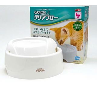 ジェックス(GEX)の給水機　ピュアクリスタル クリアフロー 猫用 ホワイト(猫)