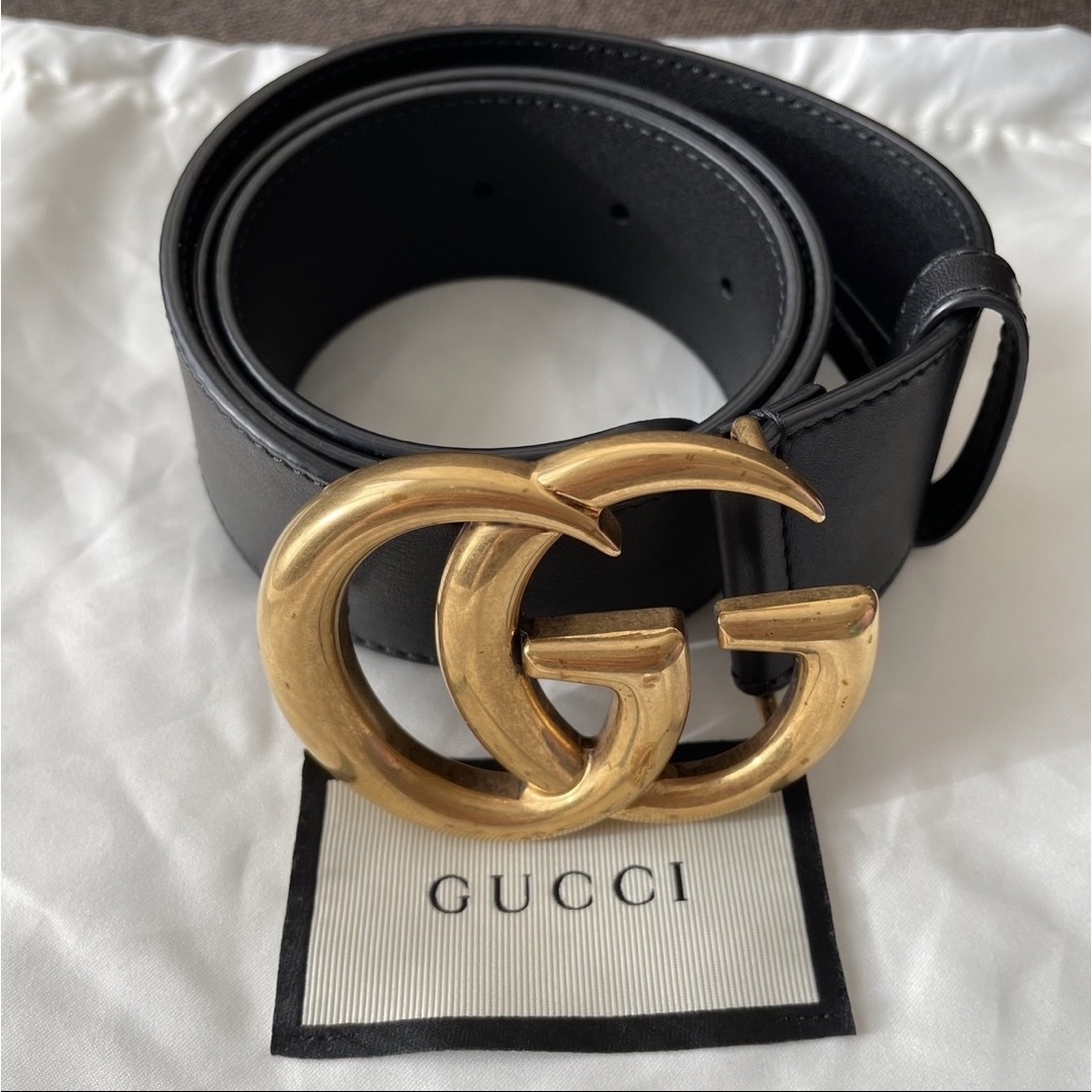 Gucci(グッチ)のGUCCI GGマーモント　ダブルGベルト レディース レディースのファッション小物(ベルト)の商品写真