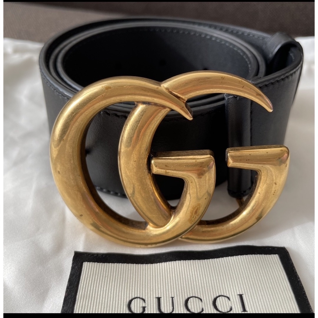 Gucci(グッチ)のGUCCI GGマーモント　ダブルGベルト レディース レディースのファッション小物(ベルト)の商品写真