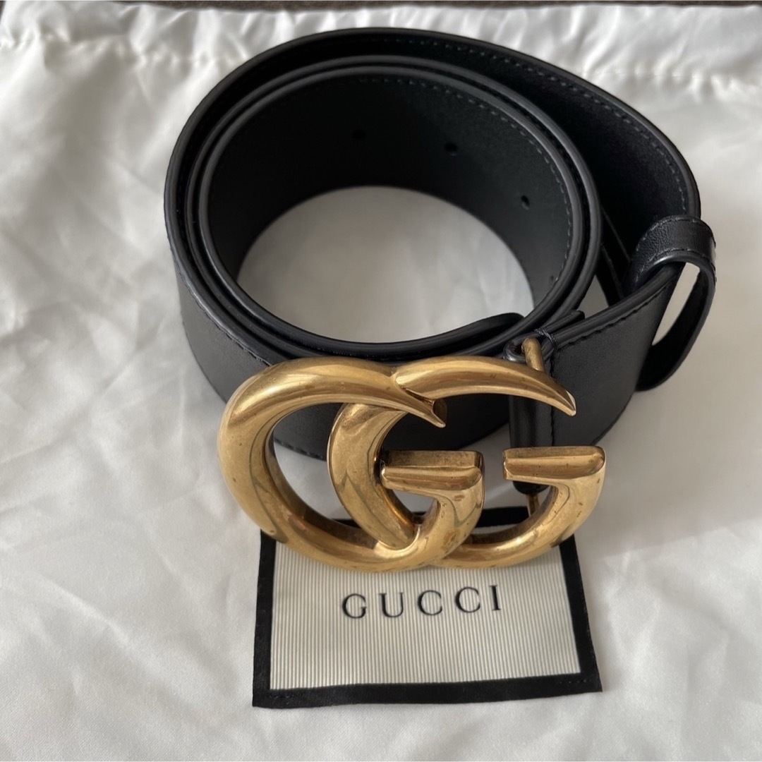 Gucci(グッチ)のGUCCI GGマーモント　ダブルGベルト レディース レディースのファッション小物(ベルト)の商品写真