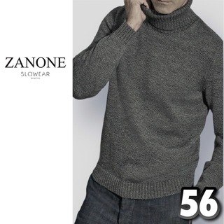 ザノーネ(ZANONE)の新品 ZANONE ザノーネ 5G タートルネック ニット チャコール 56(ニット/セーター)