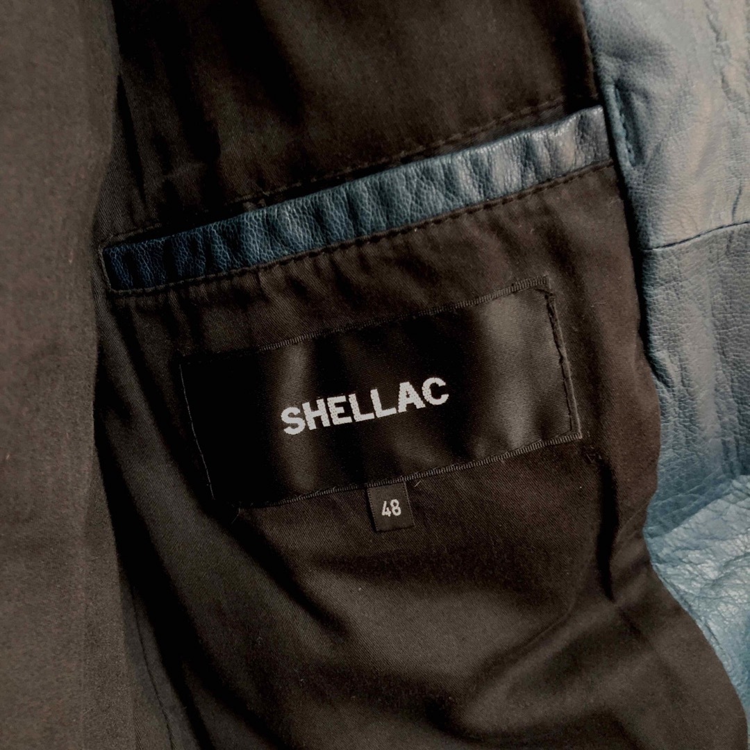 SHELLAC - SHELLAC シェラック 山羊皮 ライダースジャケット 襟ファー