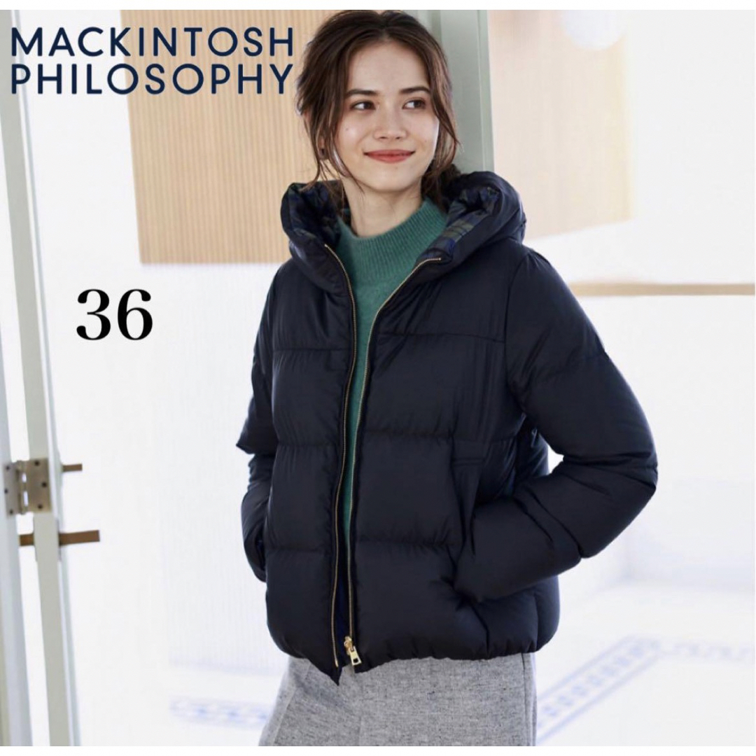 MACKINTOSH PHILOSOPHY(マッキントッシュフィロソフィー)の美品✨マッキントッシュフィロソフィー　リバーシブルショートダウン　ブラック　36 レディースのジャケット/アウター(ダウンジャケット)の商品写真