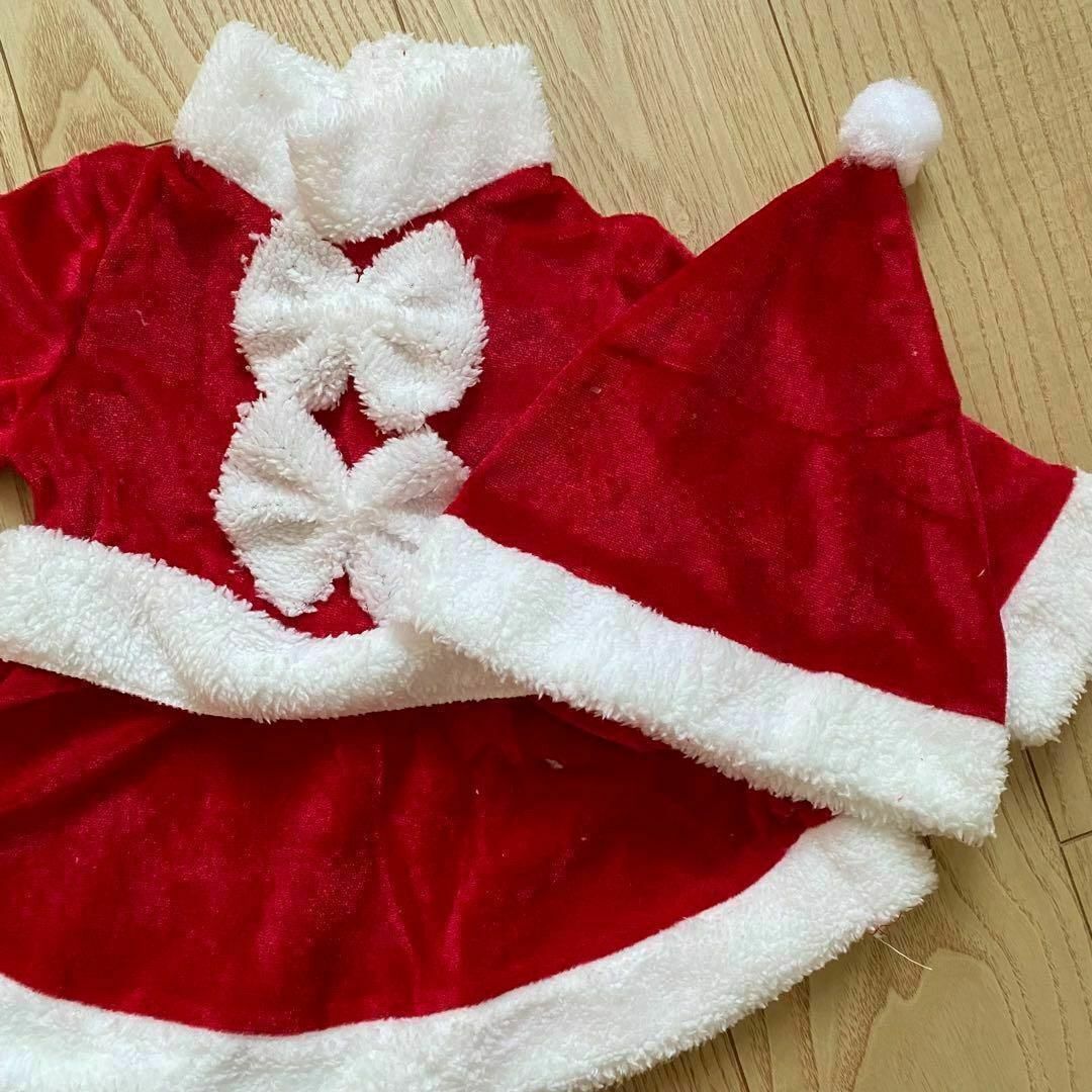 90 サンタコス　女の子　ワンピース　クリスマス　パーティー　イベント　衣装 キッズ/ベビー/マタニティのキッズ服女の子用(90cm~)(ワンピース)の商品写真